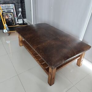 Brown Leather Coffee Table